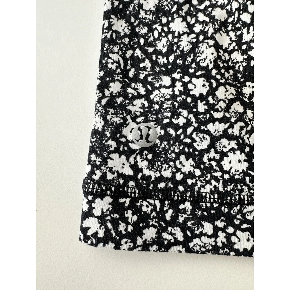 Lululemon Its Rulu Run Long Sleeve Top Size 10 Venture Floral Alpine White Black